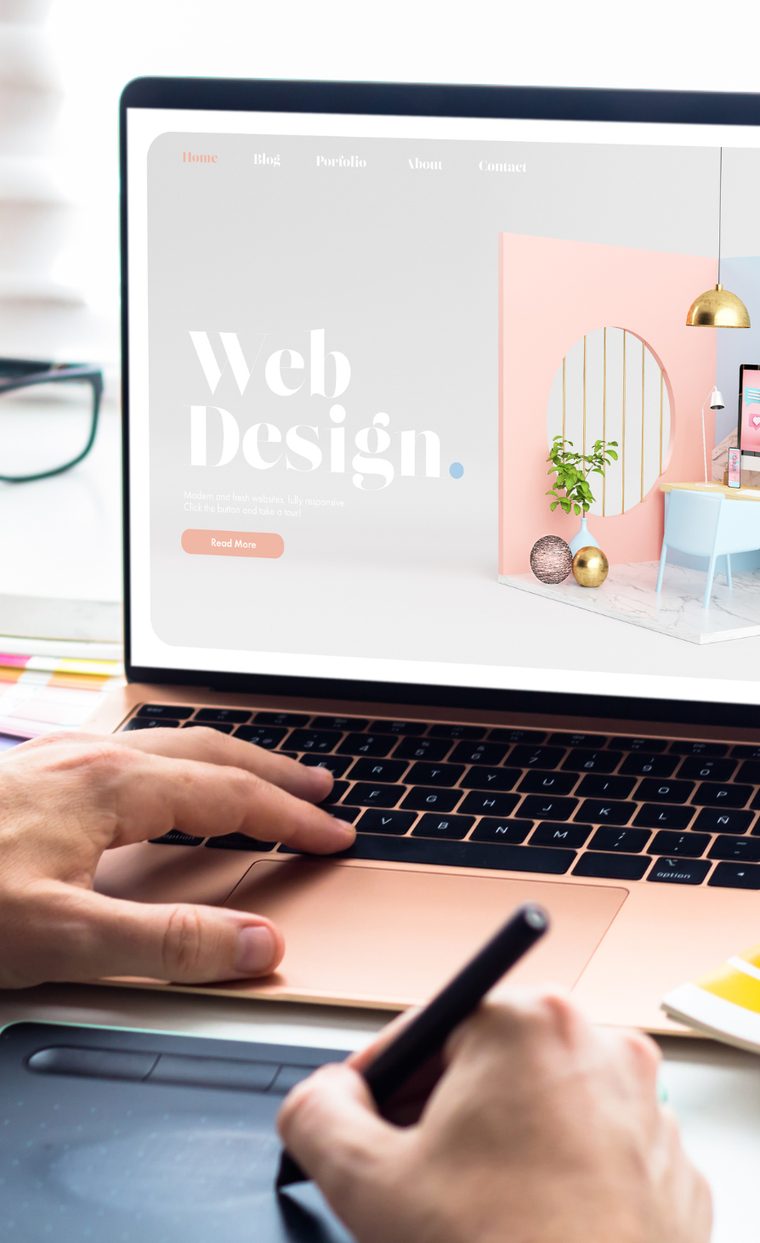 Web design on a laptop