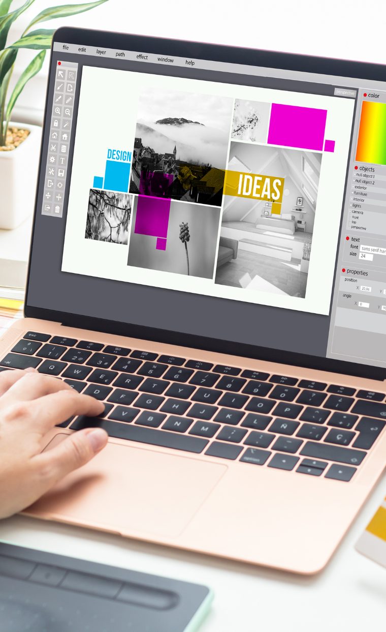 Graphic design in a layout editor